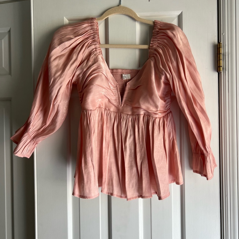 Pink Ruched Blouse